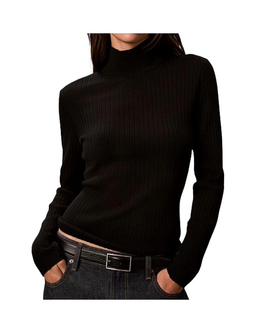 Turtlenecks Calvin Klein de color Black