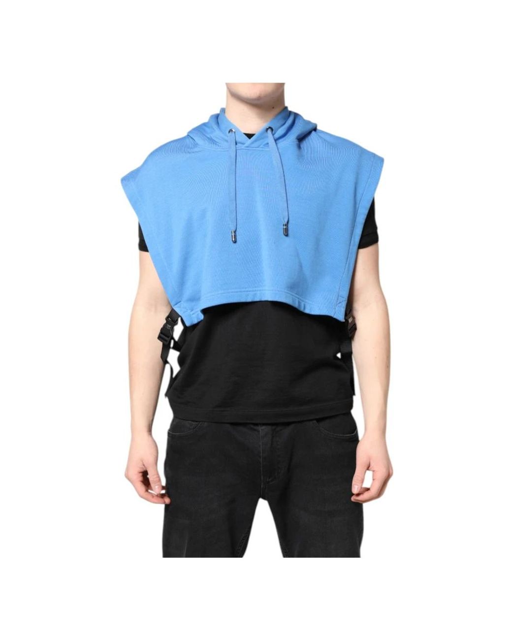 Dolce & Gabbana Jassen ,Blauw ,Katoen Blauwe Katoenen Hooded Sportvest Sweater in het Blue voor heren