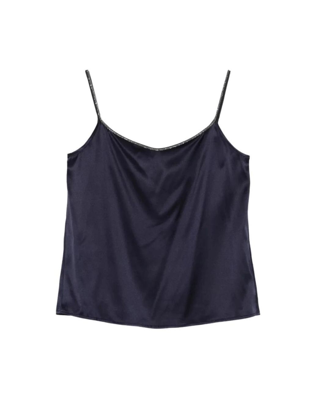 Panicale Blue Sleeveless Tops
