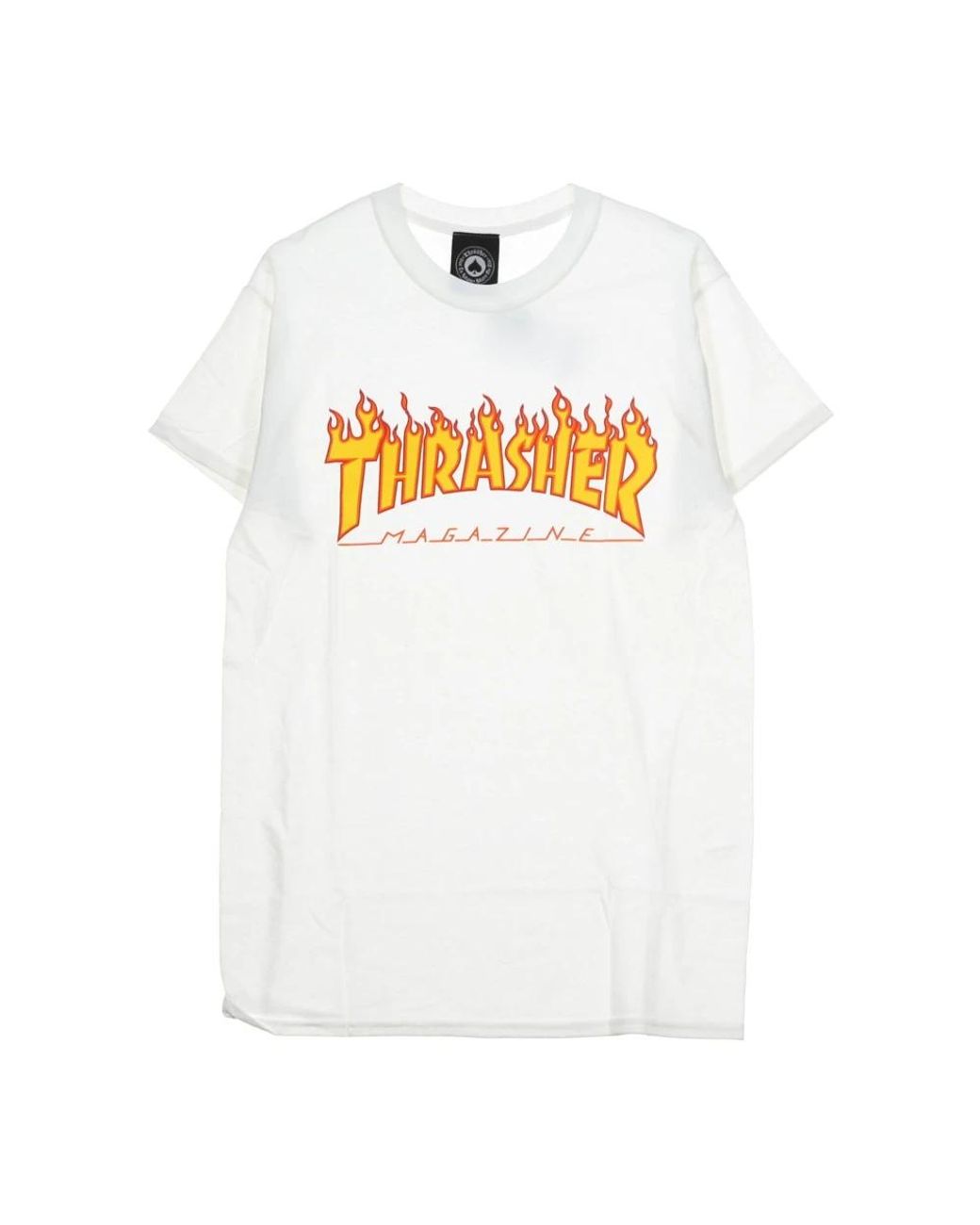 Thrasher Tops ,Wit ,Katoen Flame Tee T-Shirt Wit/Geel in het White voor heren