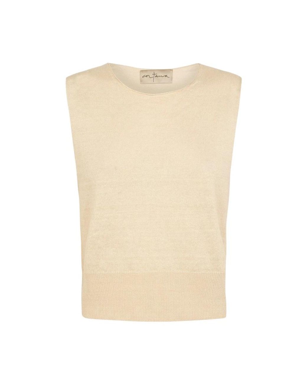 Cortana Natural Sleeveless Tops