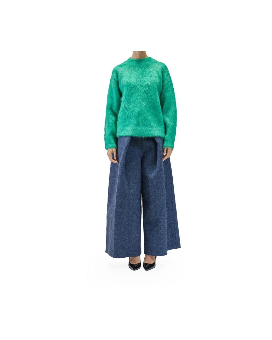 Sunnei Green Round-Neck Knitwear for men