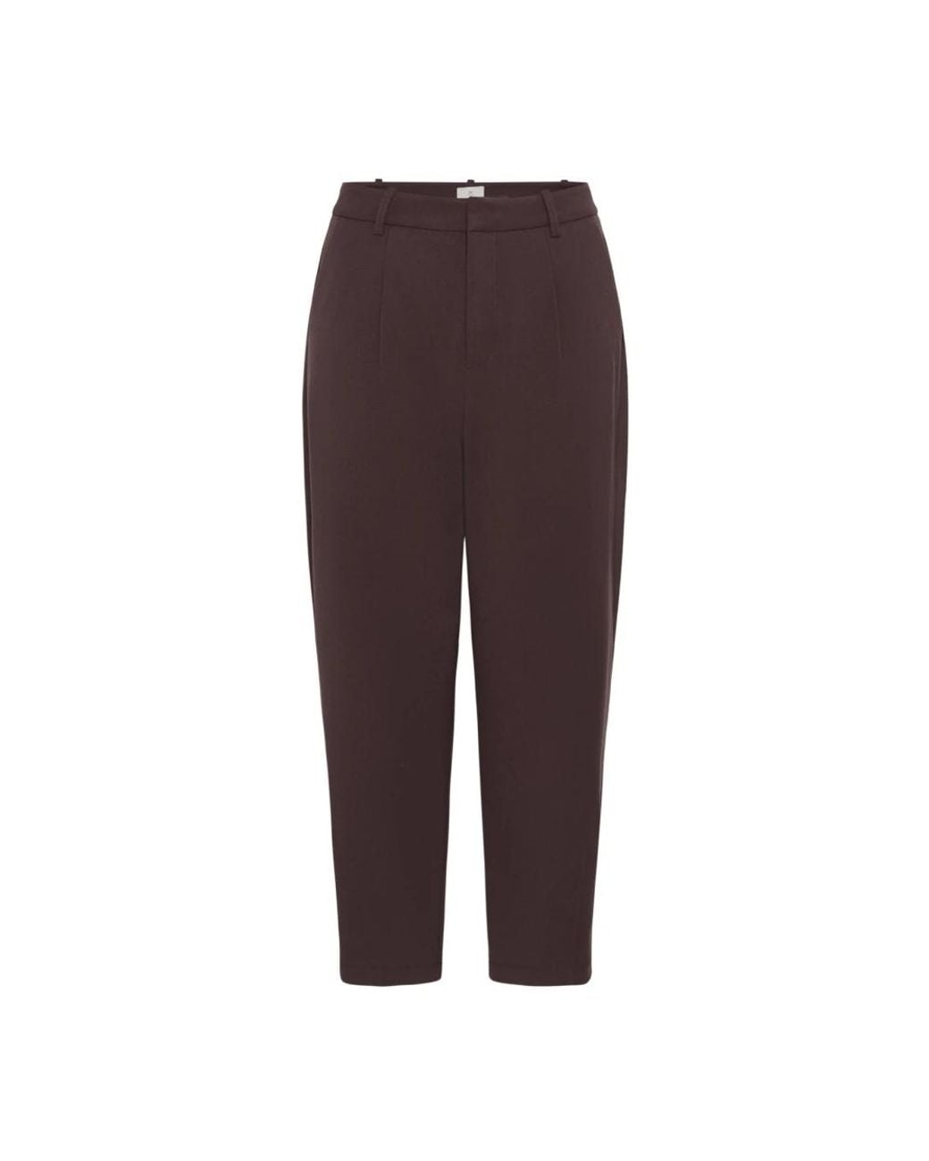 Cropped Trousers Kaffe en coloris Brown