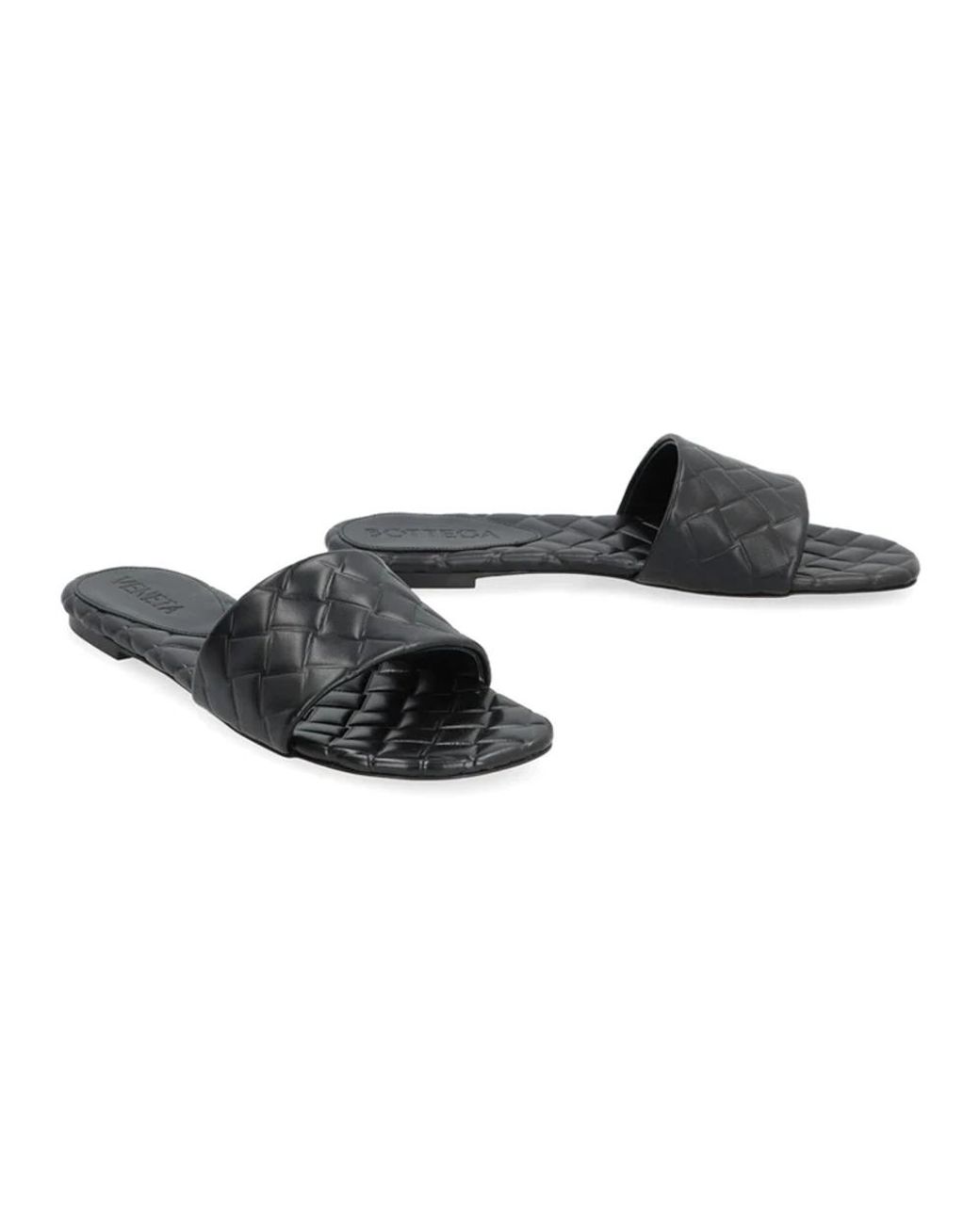 Bottega Veneta Black Sliders