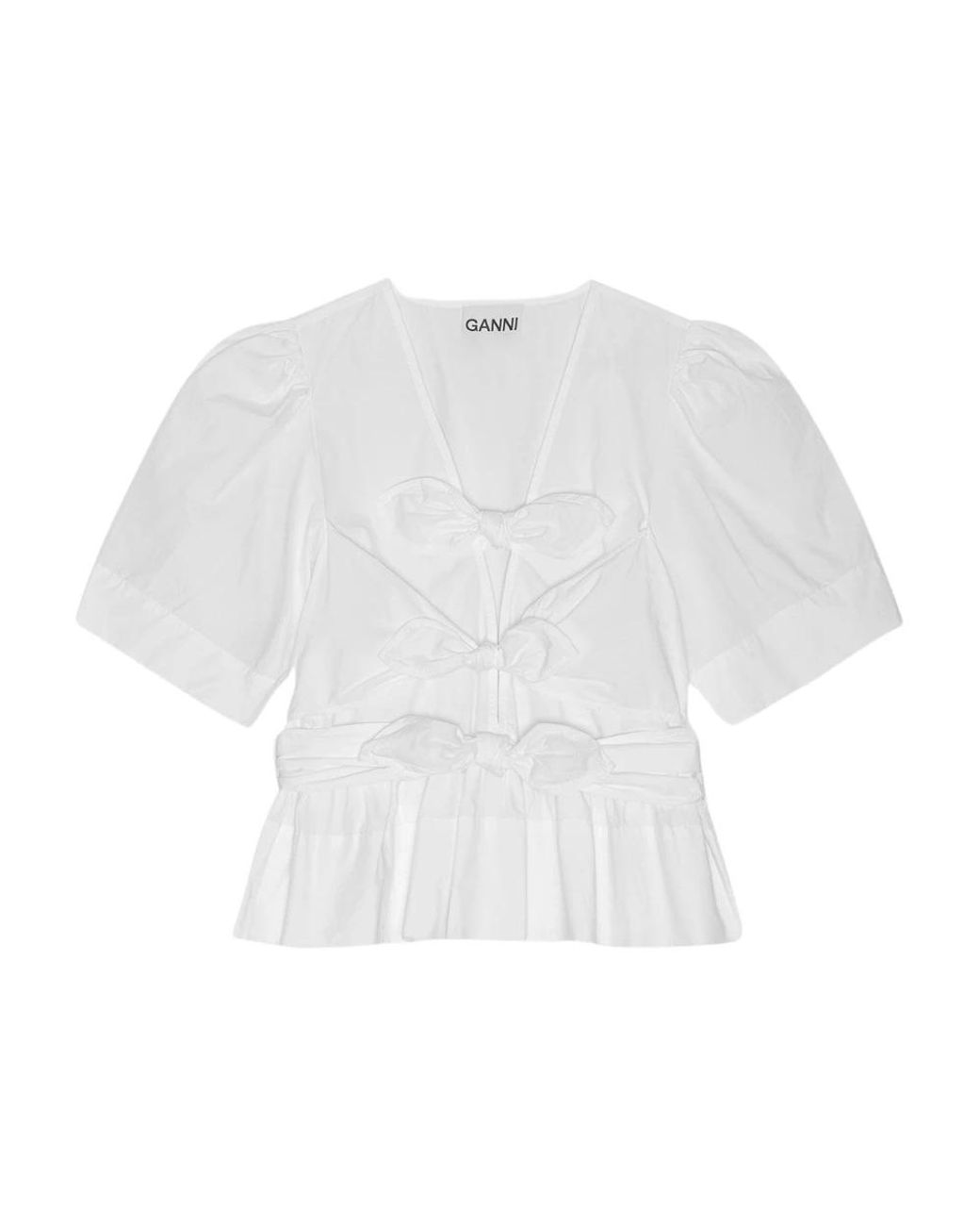 Ganni White Blouses