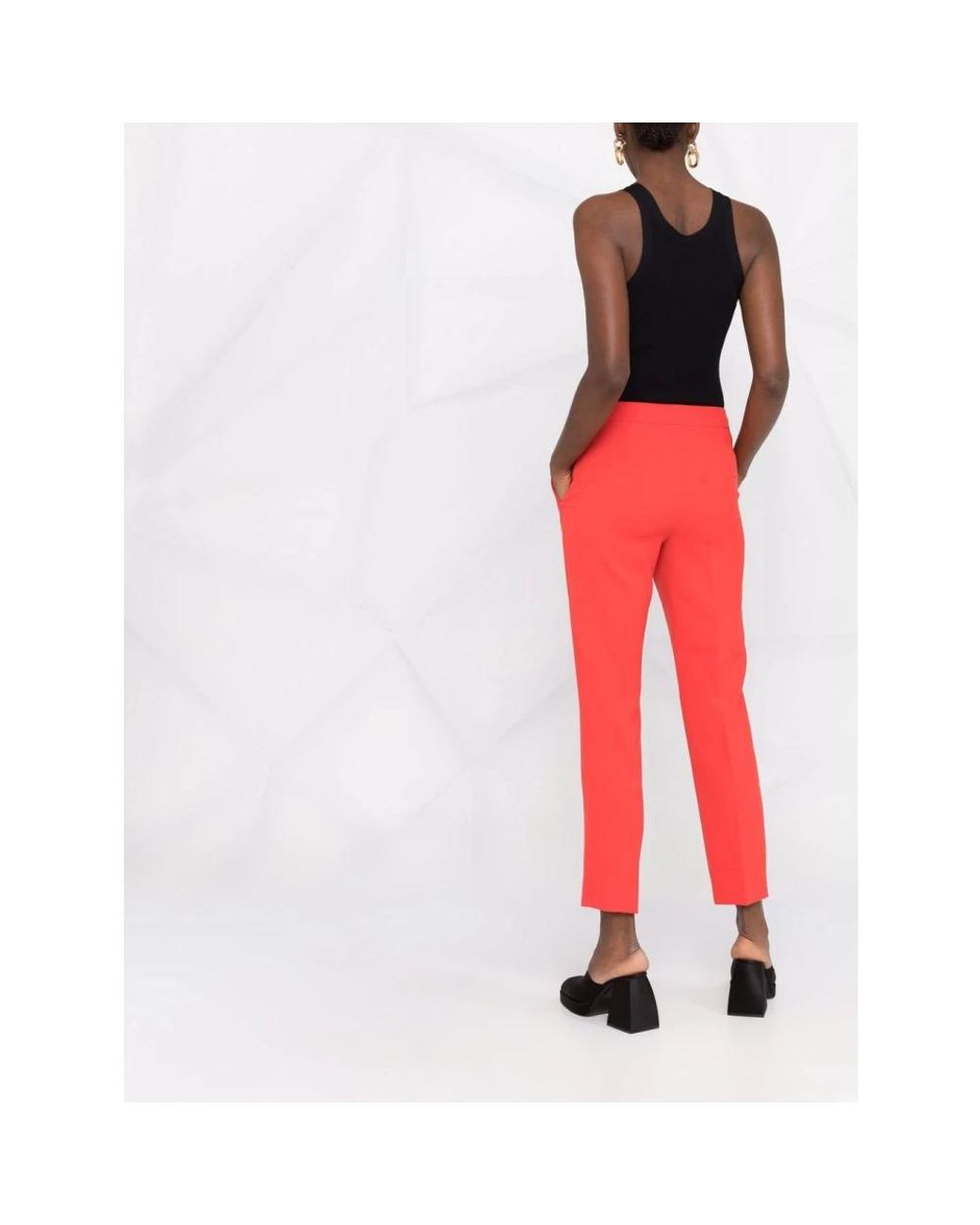 Moschino Red Cropped Trousers