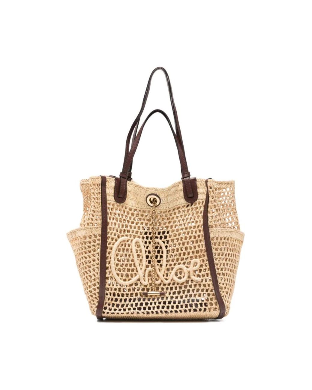 Chloé Metallic Iconic Rafia Tote