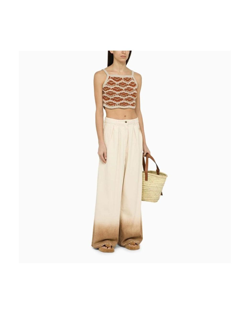 Alanui Natural Wide Trousers