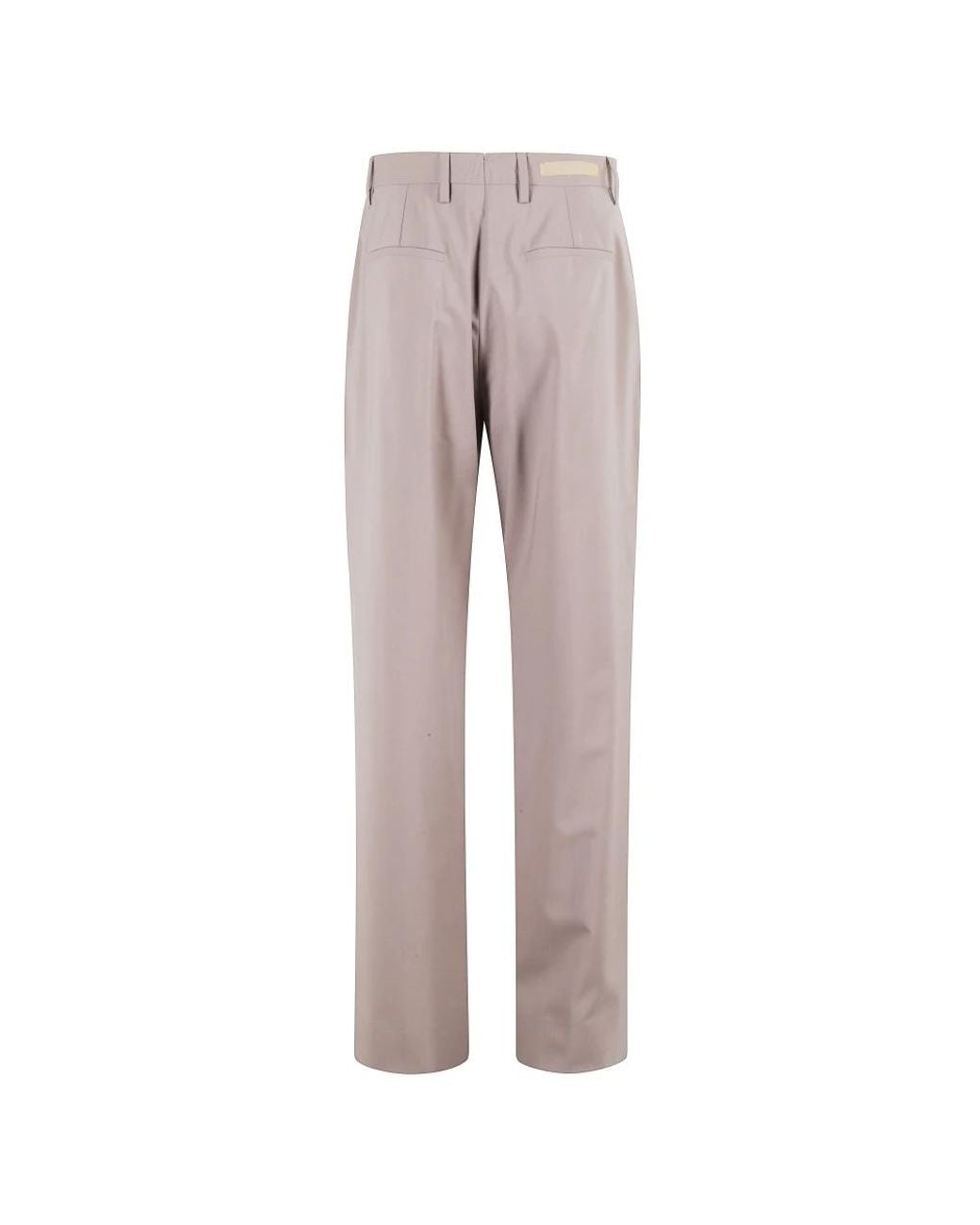 BRIGLIA Gray Straight Trousers