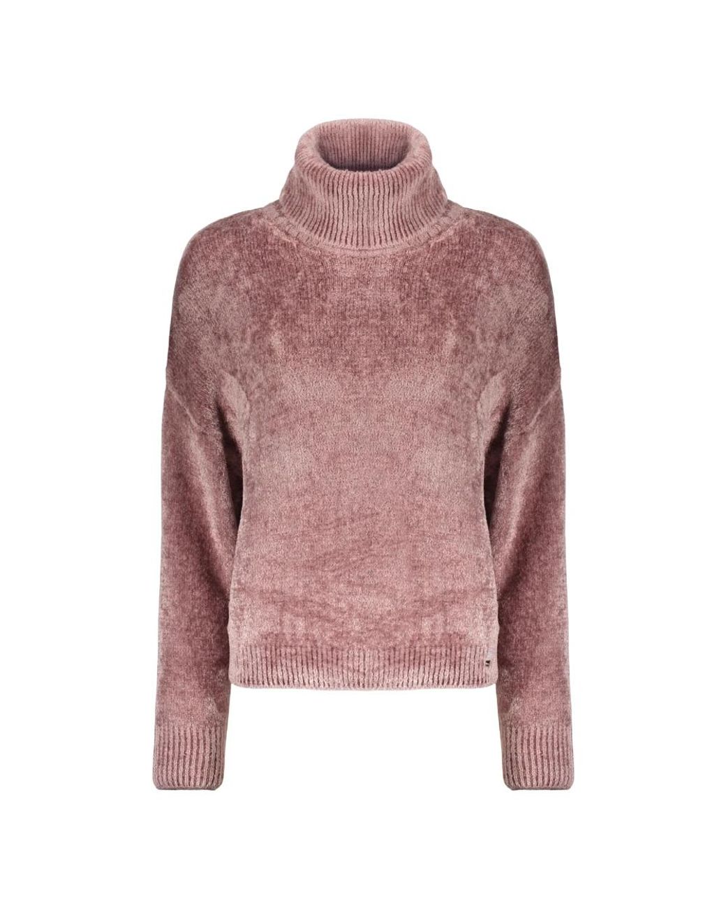 Herno Truien & Vesten ,Roze ,Katoen Trui Met Een Hoge Elegante Kraag in het Pink