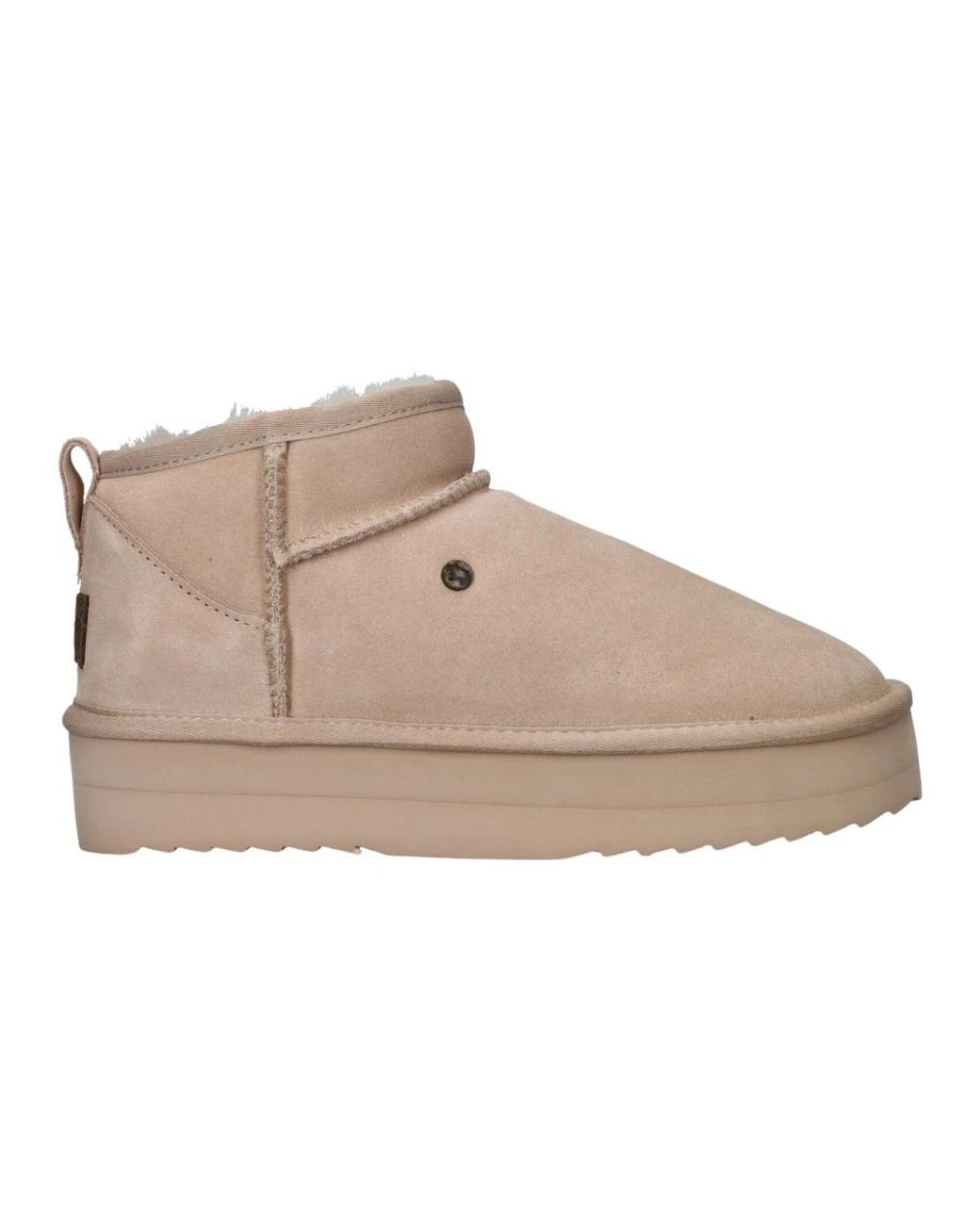 Warmbat Schoenen ,Suède Suède Plateau Winterlaars in het Gray