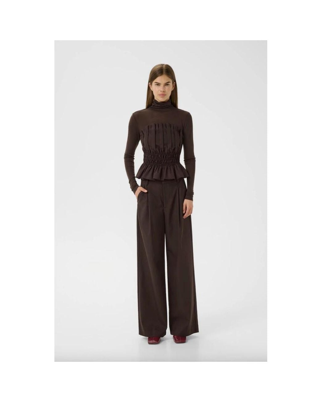 Gestuz Brown Wide Trousers