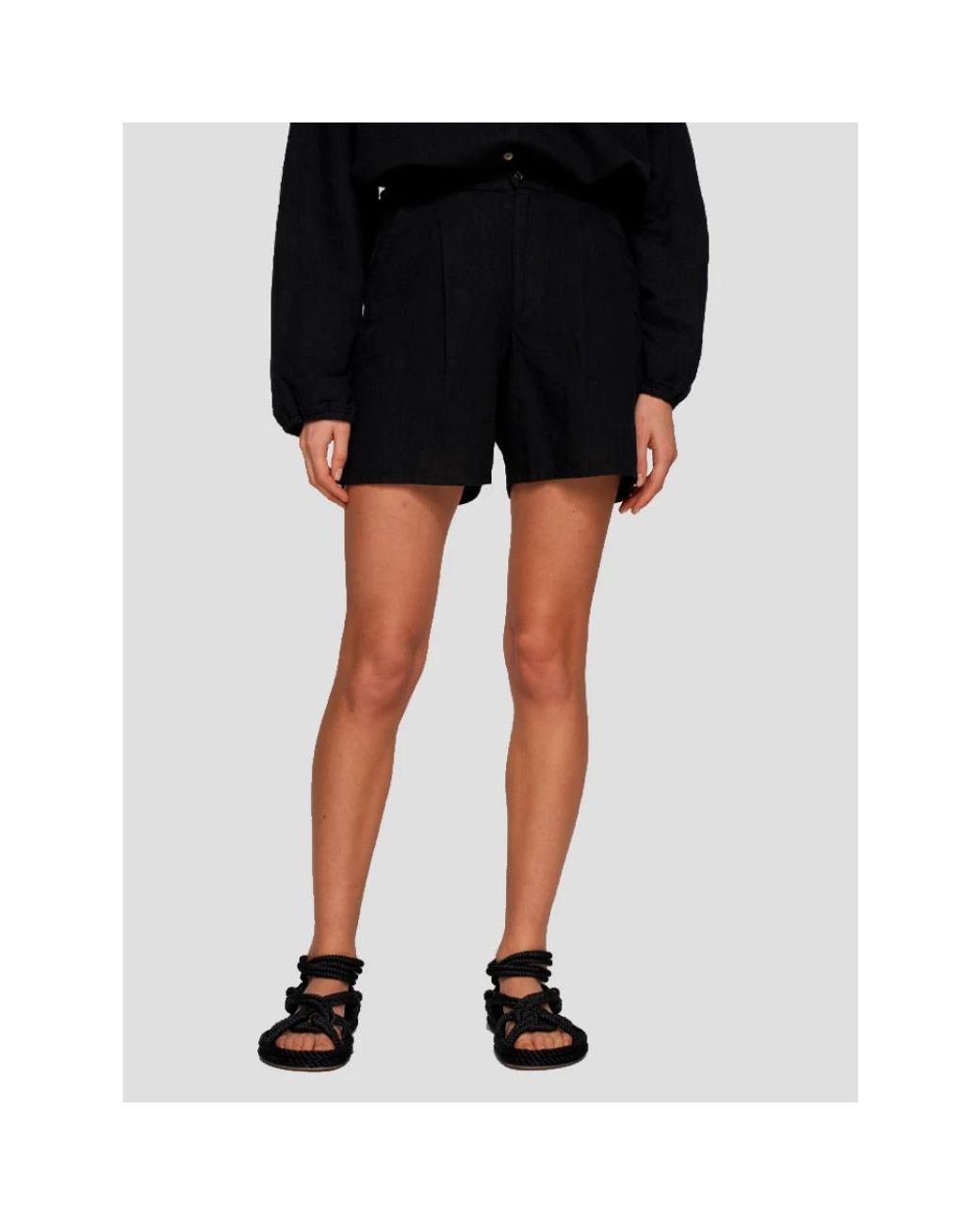 10Days Black Casual Shorts
