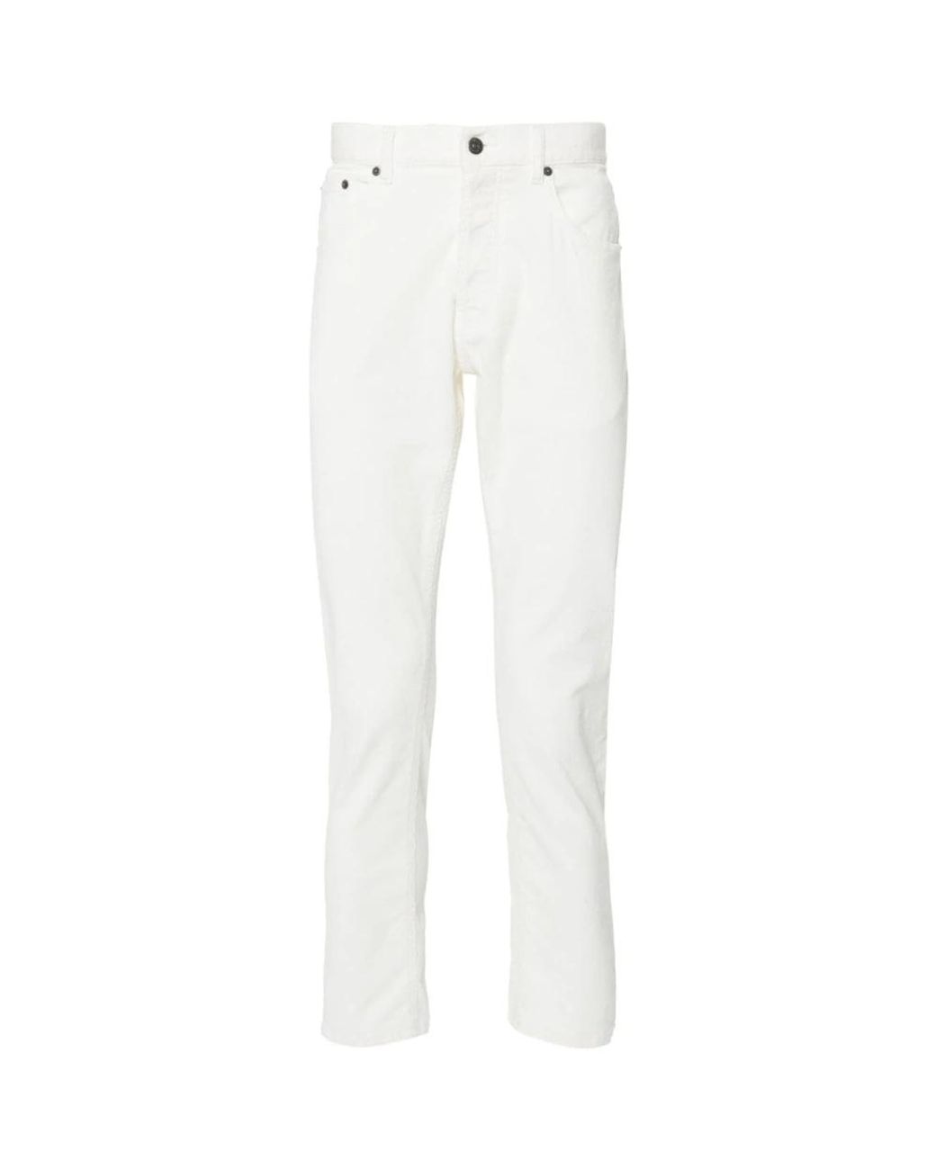 Dondup White Slim-Fit Trousers for men