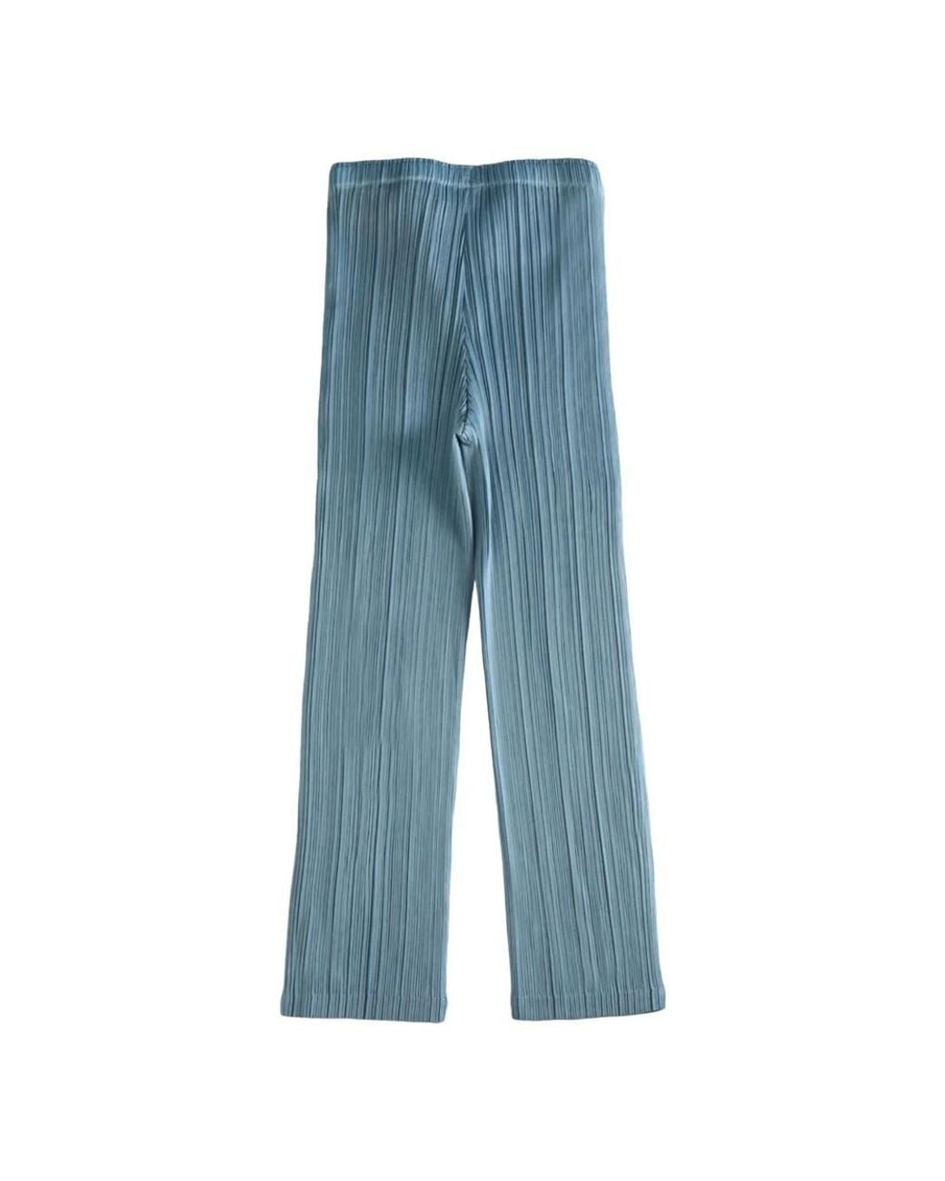 Issey Miyake Blue Straight Trousers