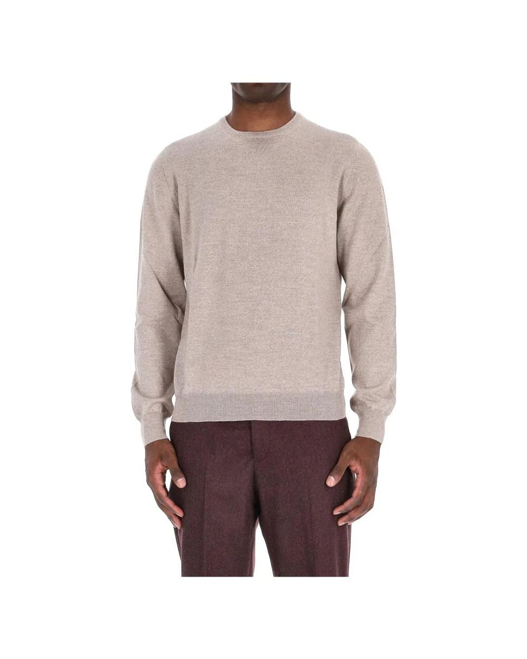 Barba Napoli Brown Round-Neck Knitwear for men