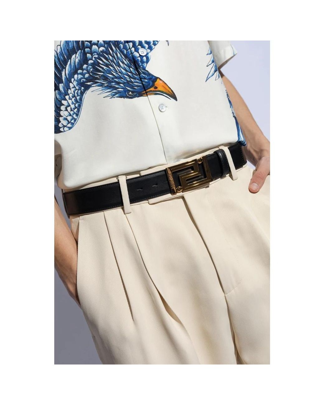 Belts Versace pour homme en coloris Black
