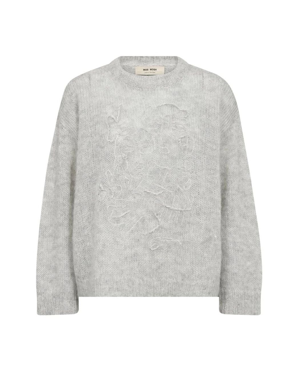 Mos Mosh Gray Round-Neck Knitwear