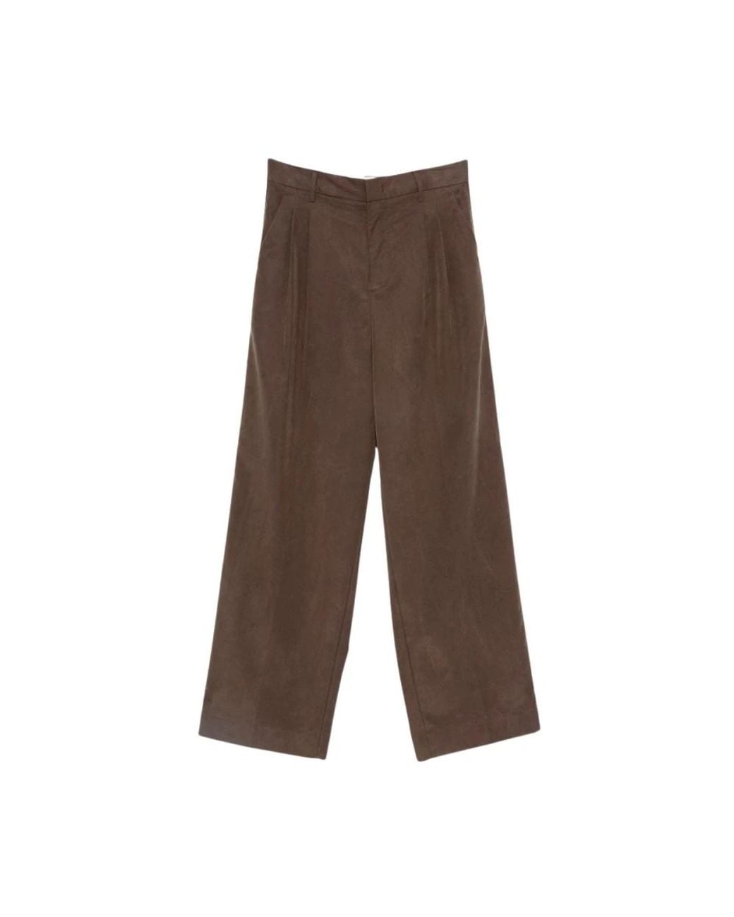 White Sand Brown Straight Trousers