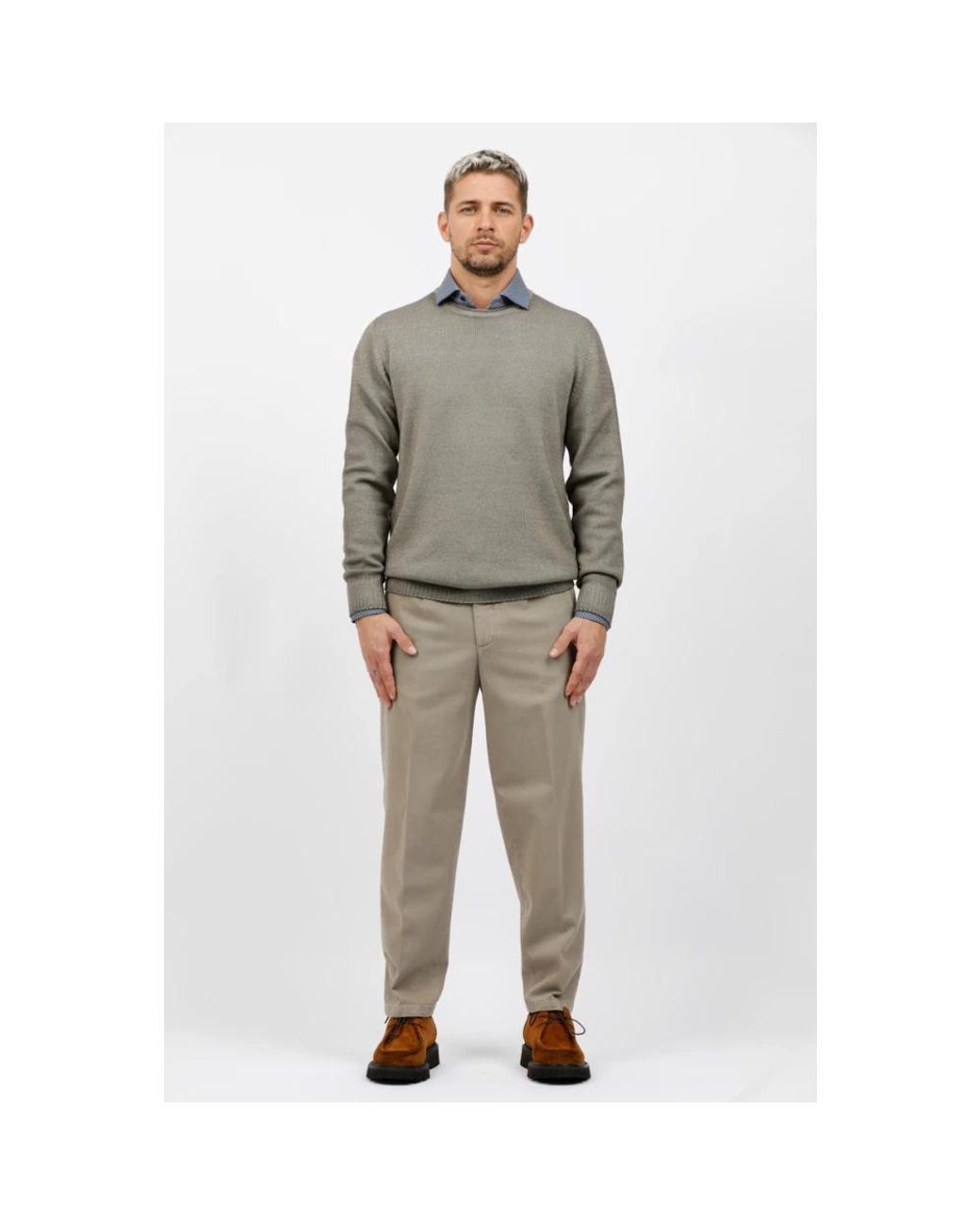 BRIGLIA Gray Chinos for men