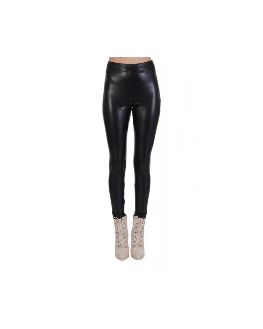 Michael Kors Broeken ,Zwart ,Coated Stretch Leggings in het Black