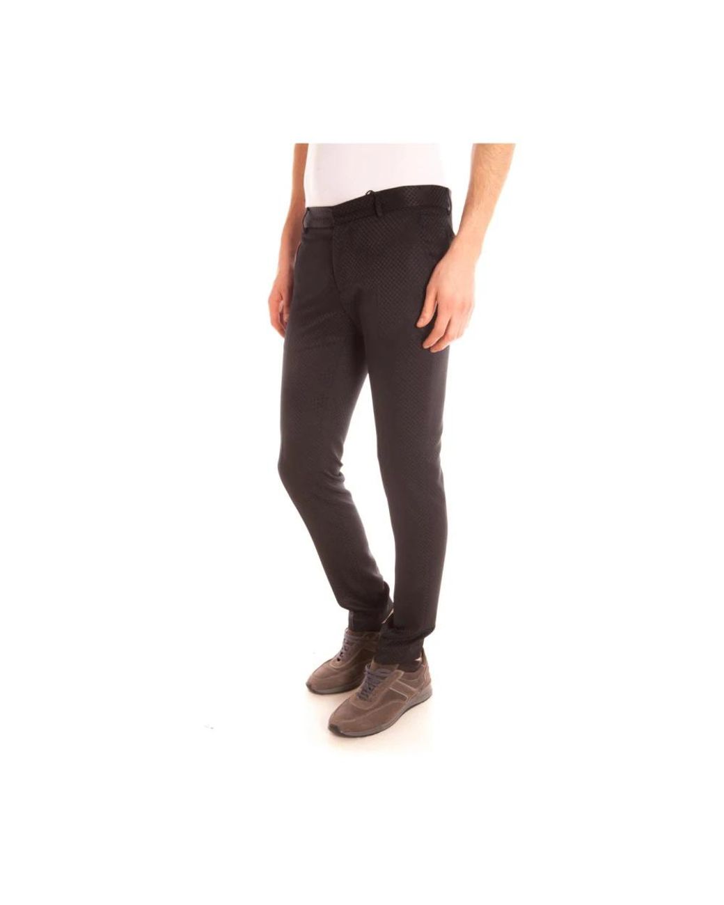 Daniele Alessandrini Black Slim-Fit Trousers for men