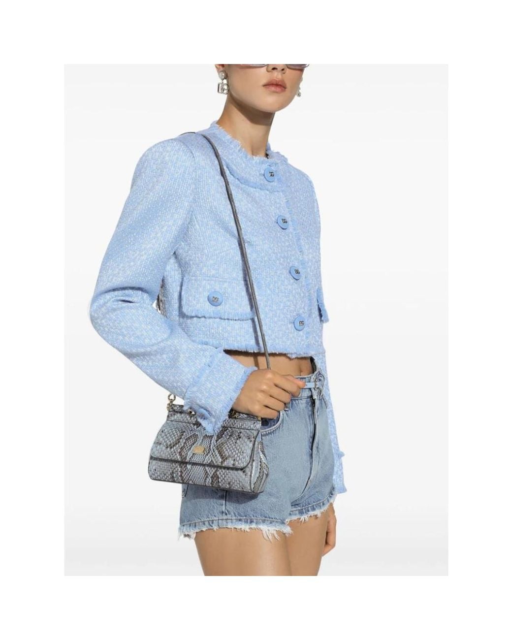 Dolce & Gabbana Blue Tweed Jackets