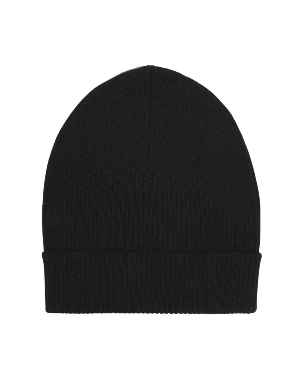 Rick Owens Black Gerippte Beanie