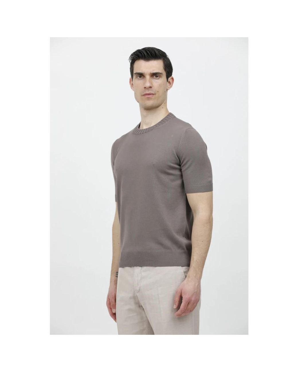 Gran Sasso Gray Round-Neck Knitwear for men
