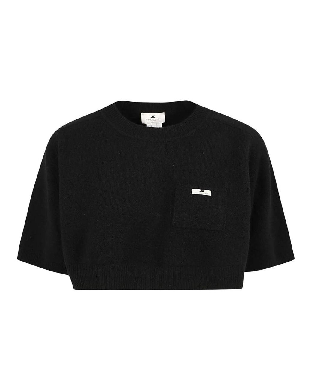 Elisabetta Franchi Black Round-Neck Knitwear