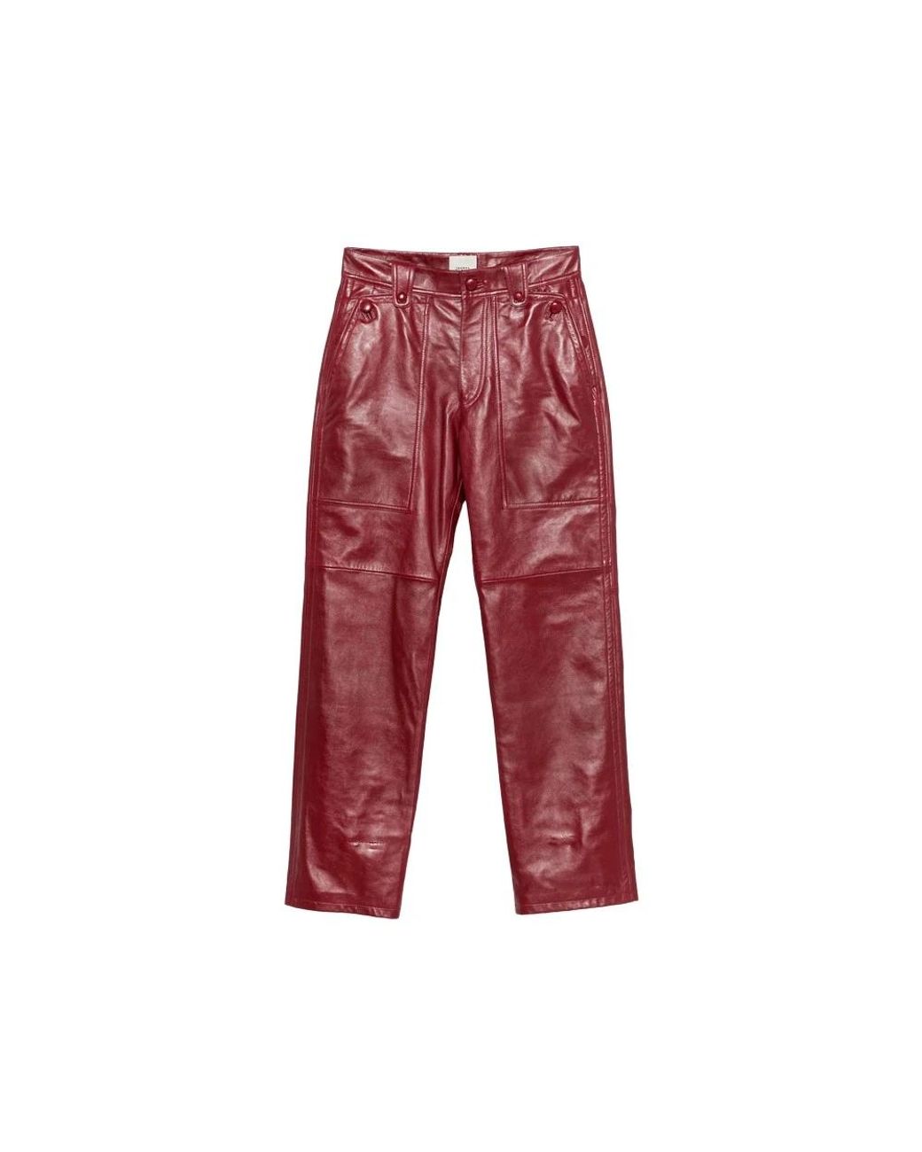 Isabel Marant Valka Leren Broek in het Red
