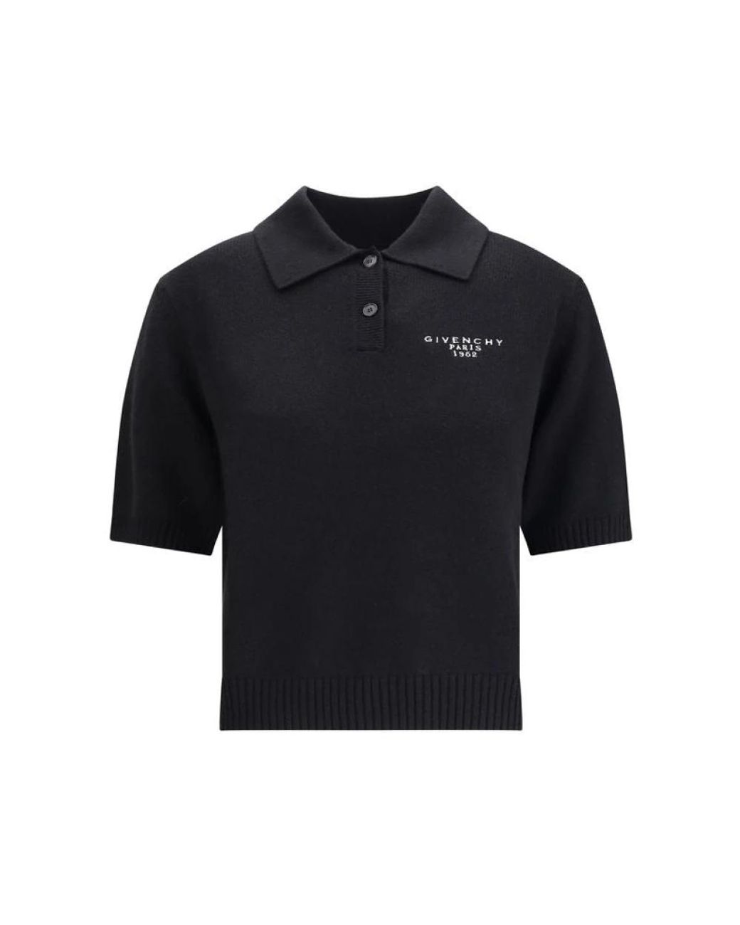 Givenchy Tops ,Zwart ,Wol Korte Mouw Polo Trui in het Black