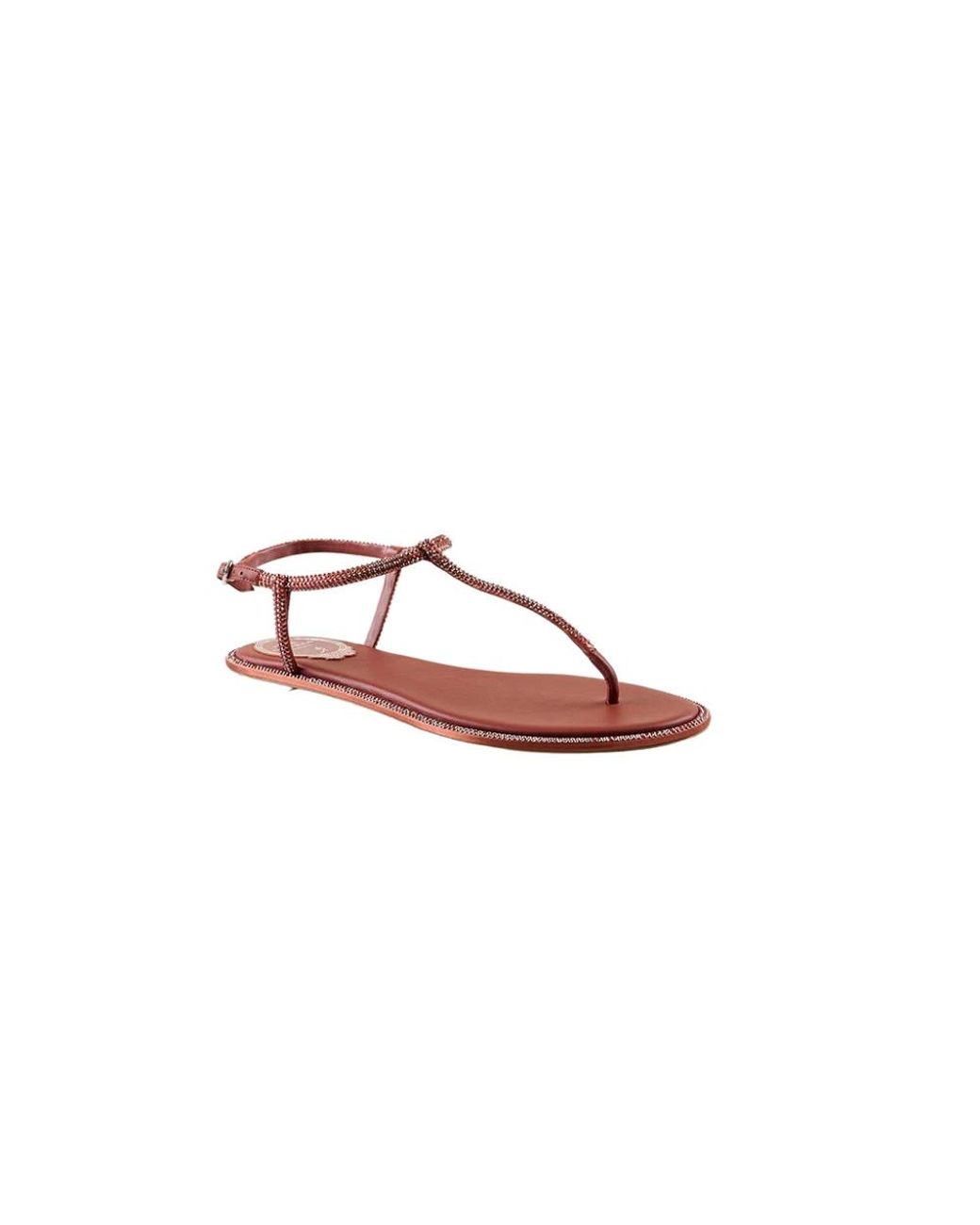 Rene Caovilla Brown Flat Sandals
