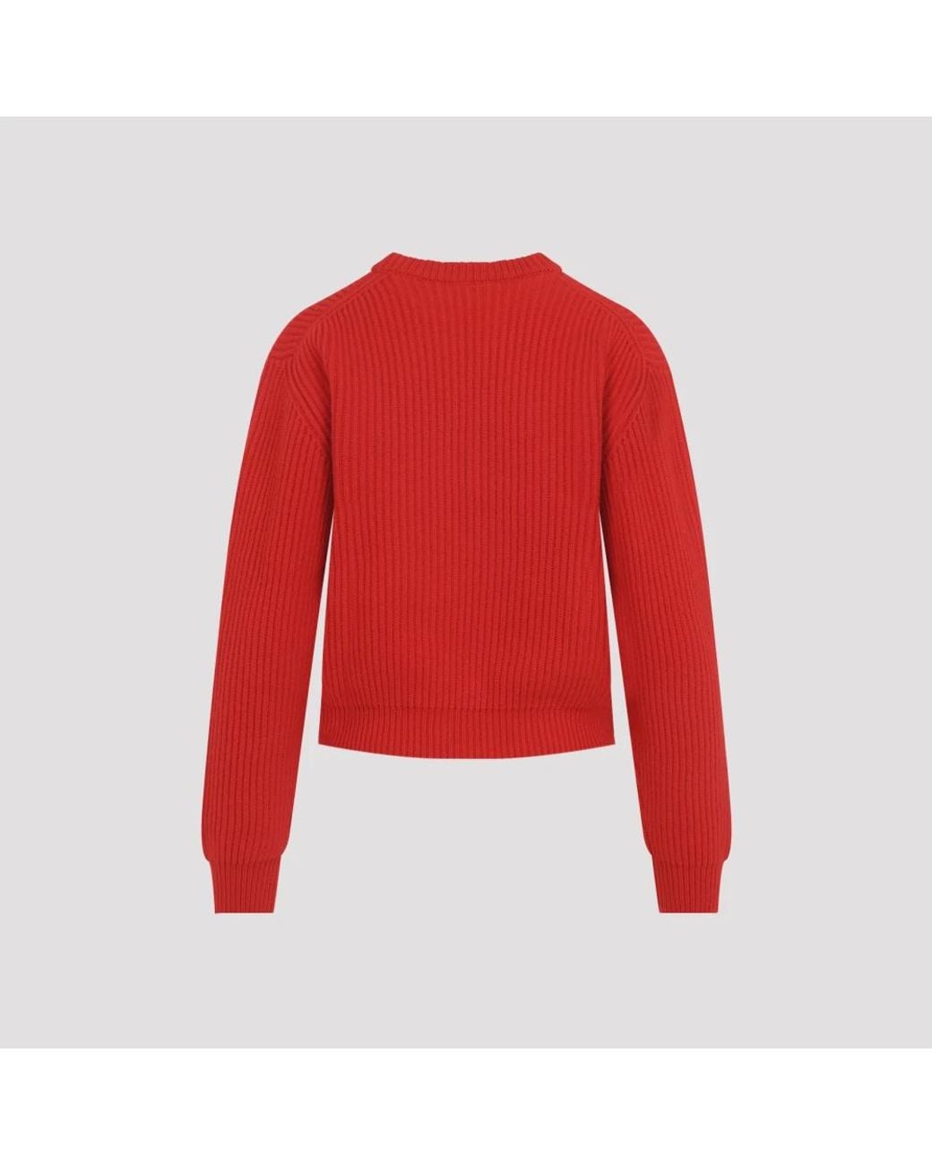 Jil Sander Red Round-Neck Knitwear