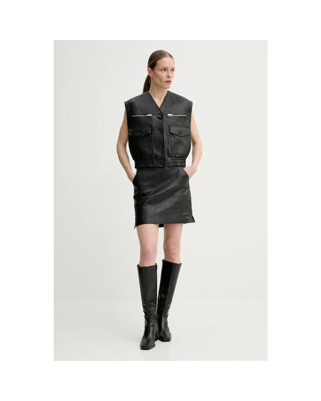 Leather Skirts Bally de color Black