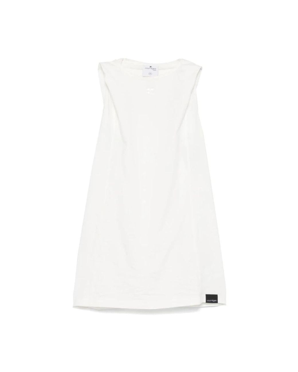 Courreges White Sleeveless Tops