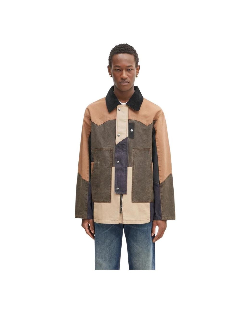 ANDERSSON BELL Patchwork Washed Jacket in Brown für Herren