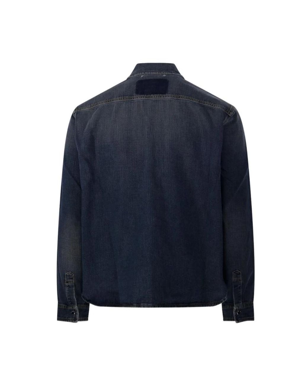 Golden Goose Deluxe Brand Blue Denim Shirts for men