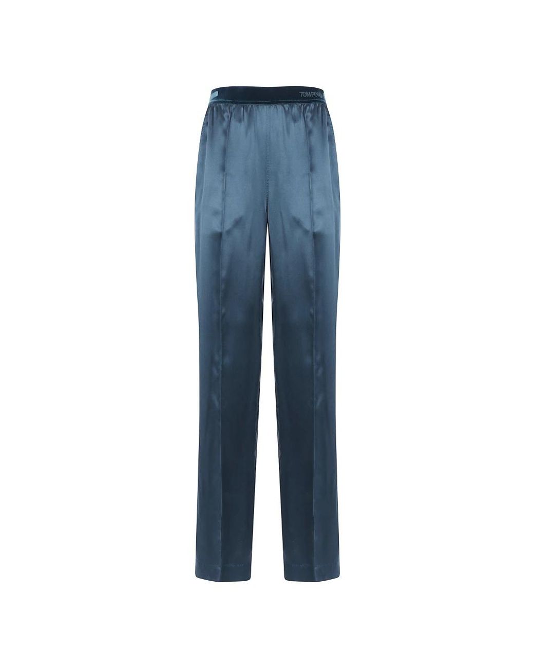 Tom Ford Peach-Feel Silk Satin Pj Broek in het Blue