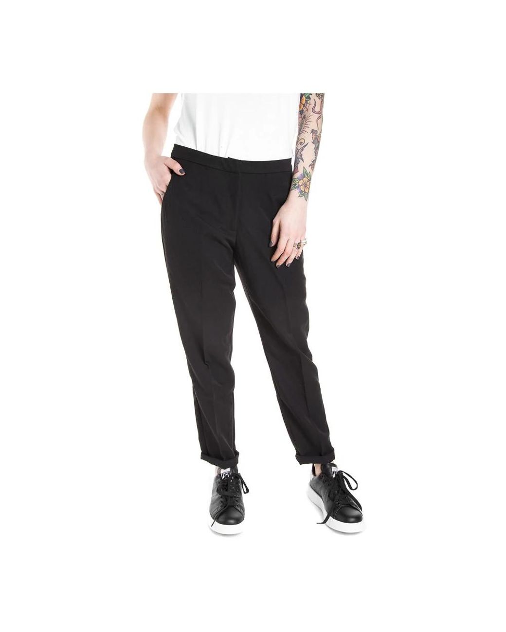 Straight Trousers Minimum de color Black
