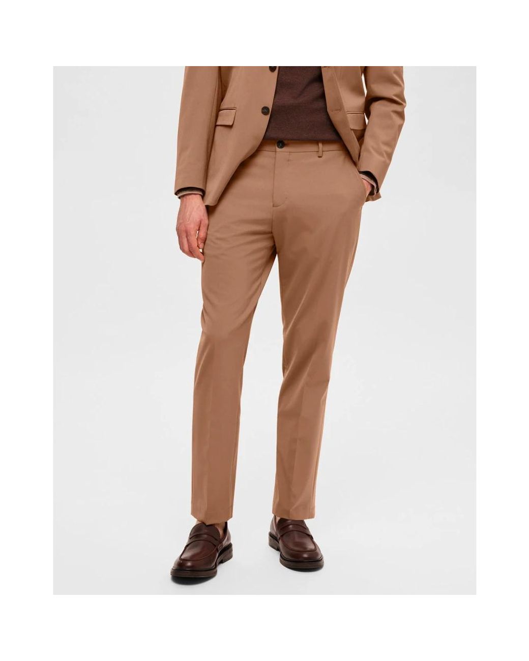 SELECTED Brown Suit Trousers for men