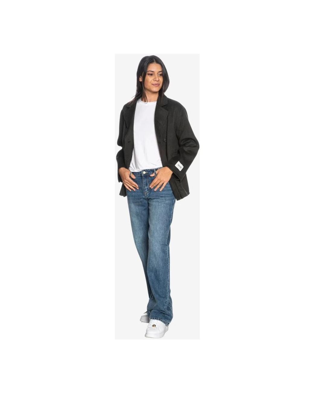Yes Zee Black Double-Breasted Coats