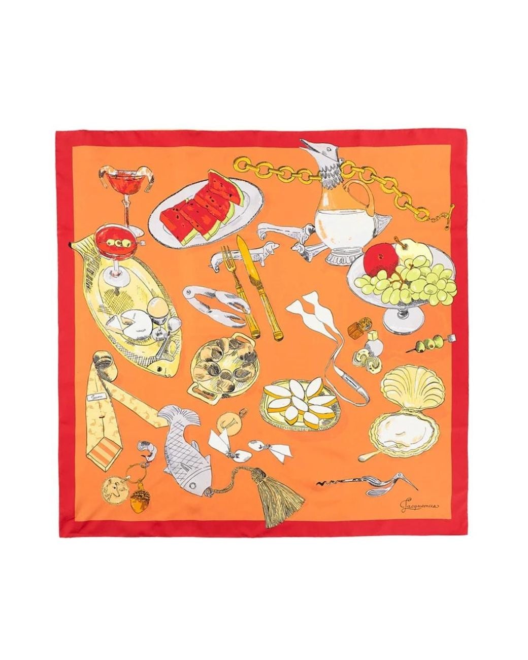 Jacquemus Orange Silk Scarves