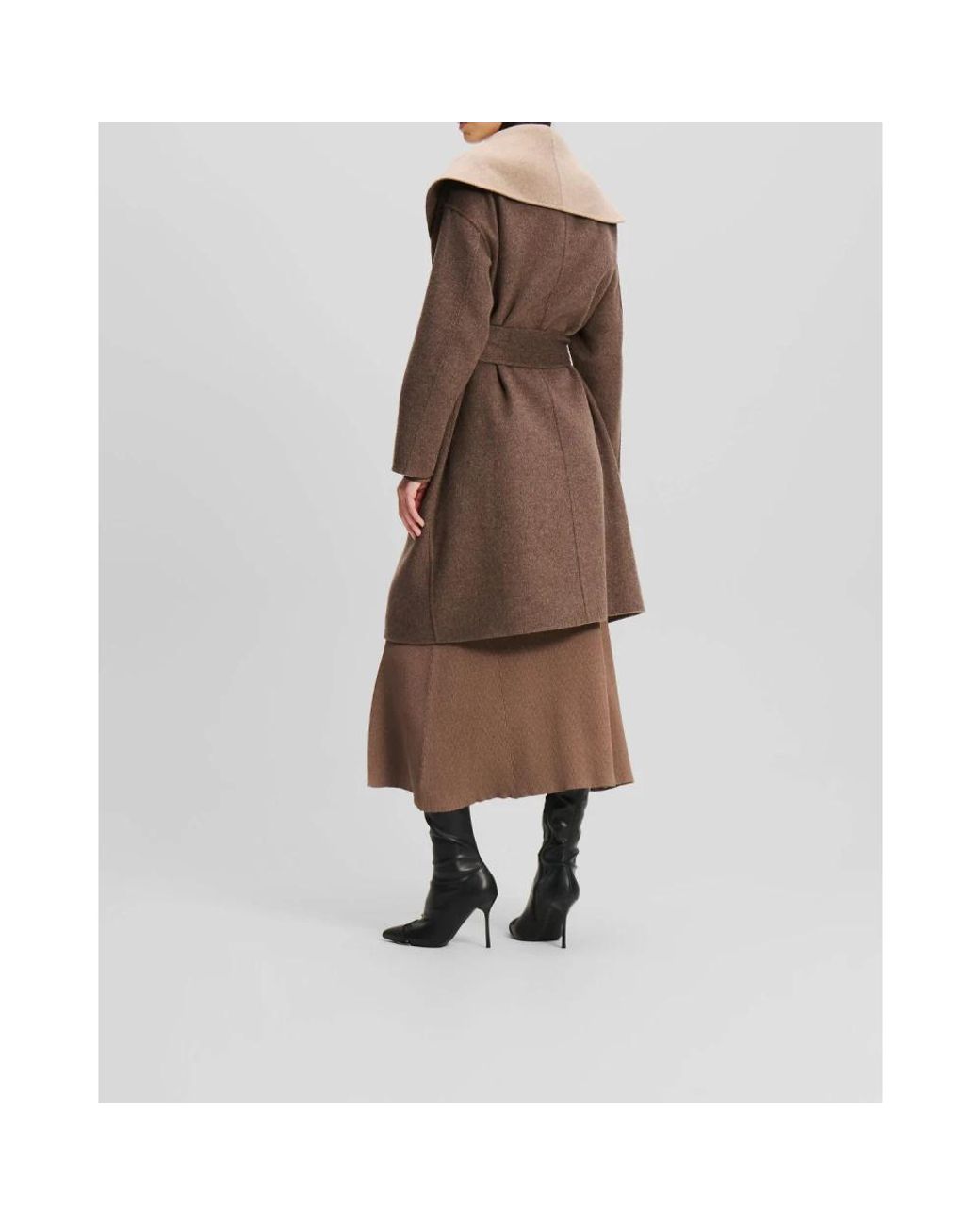 Karl Lagerfeld Brown Belted Coats