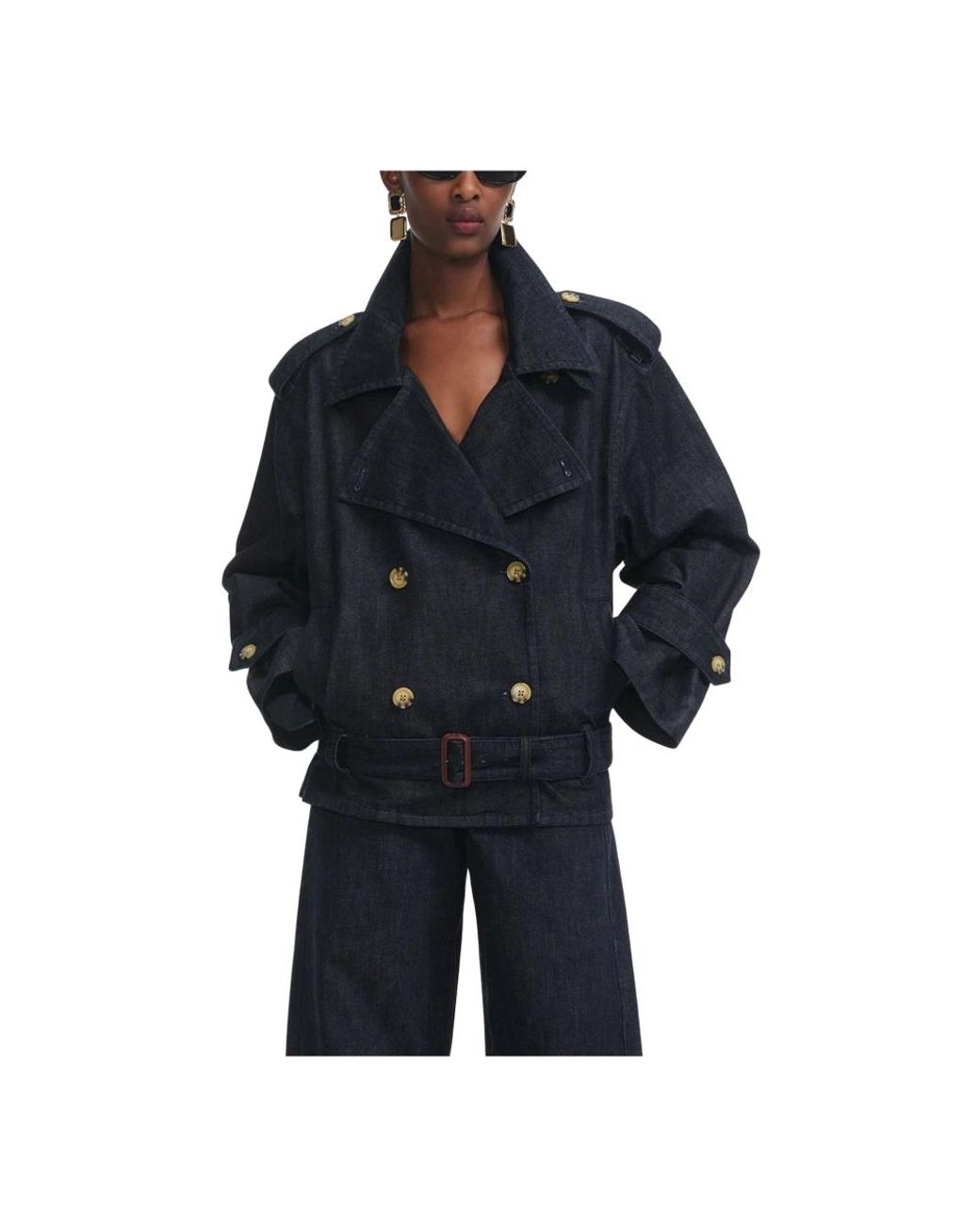 Self Portrait Denim Trench Jacket Self-Portrait Denim