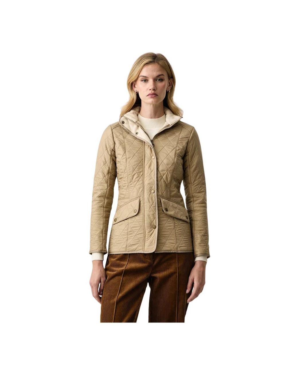 Barbour Jassen ,Leer Cavalry Polarquilt Jacket in het Natural