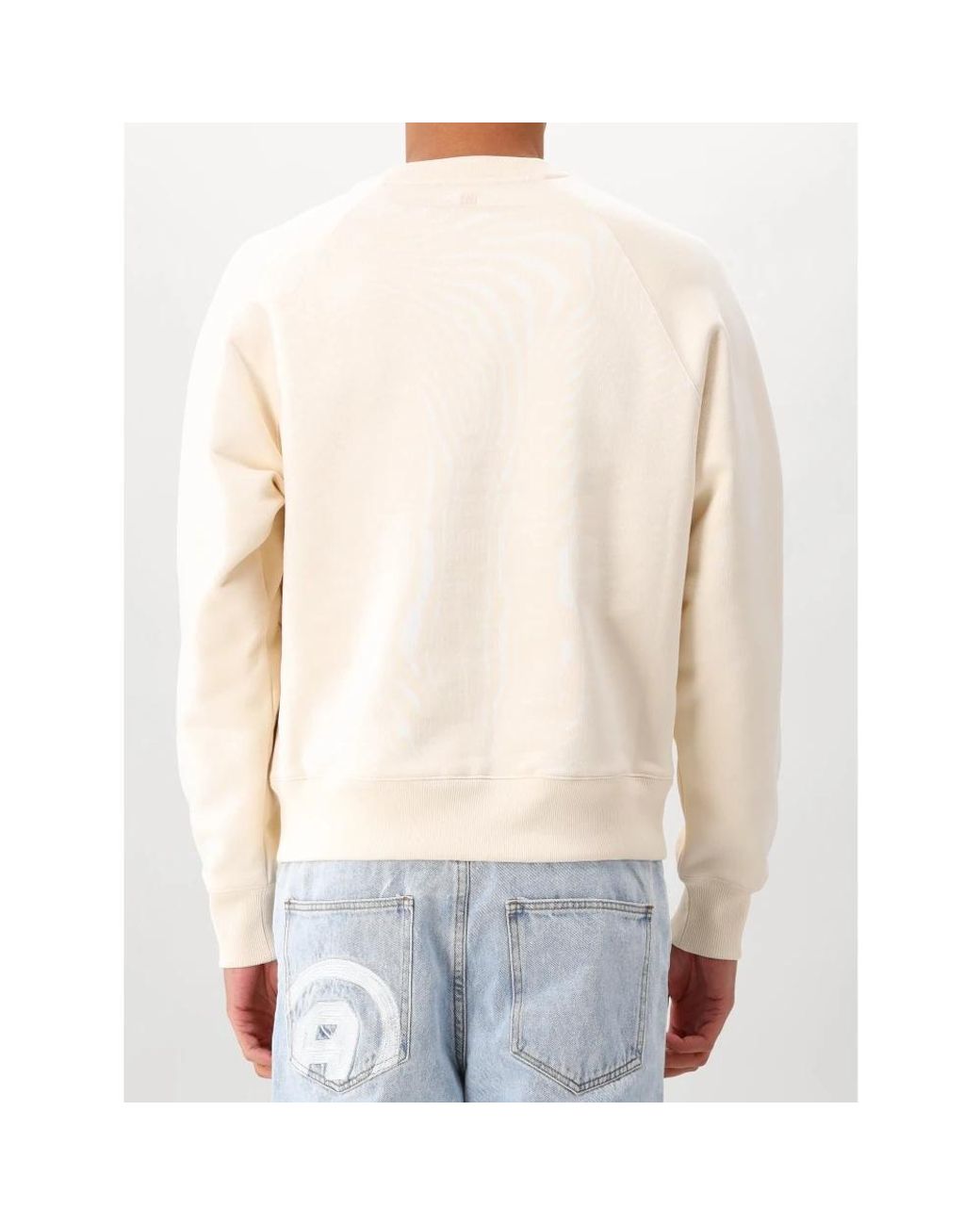 AMI Heavy loopback pullover in Natural für Herren