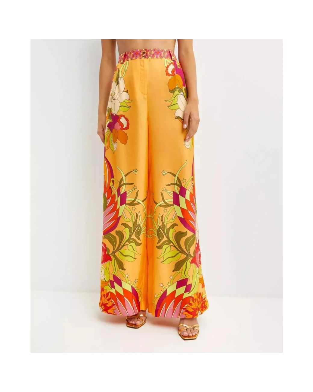 Camilla Yellow Wide Trousers