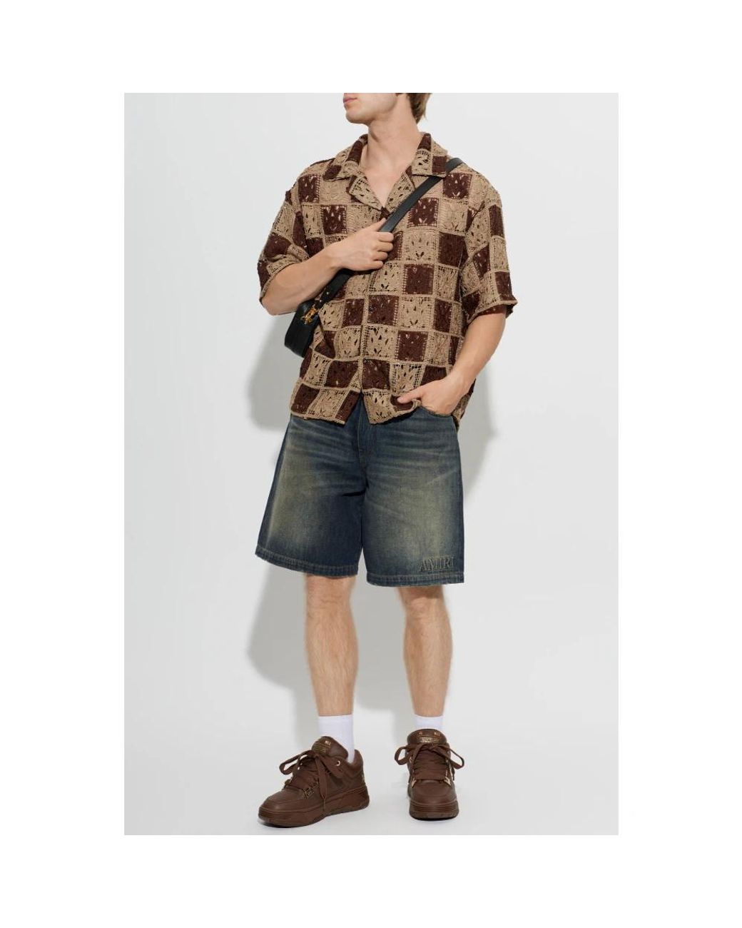 Amiri Brown Short Sleeve Shirts for men