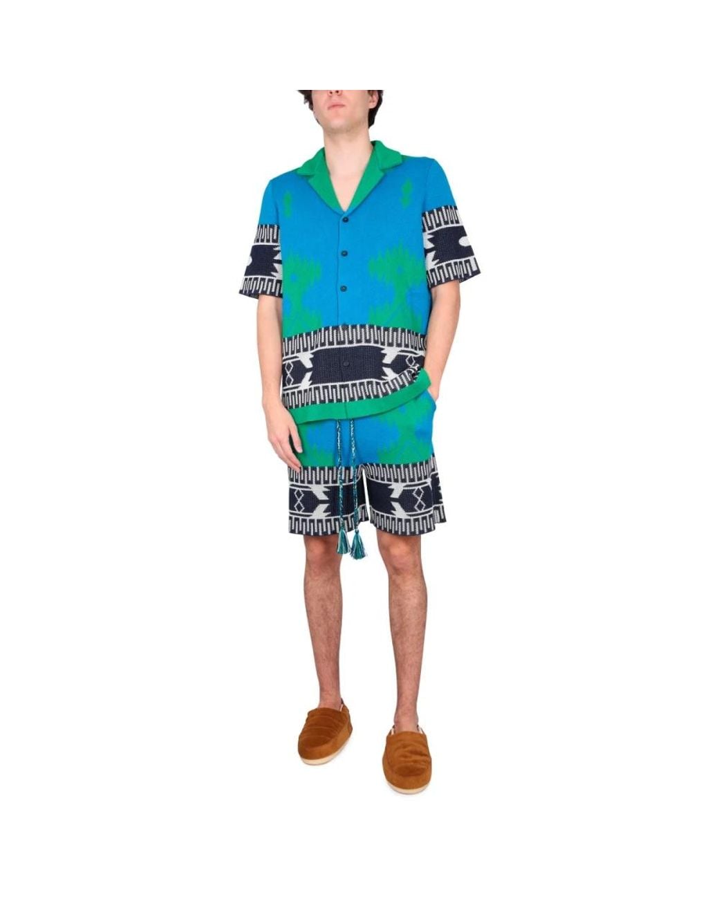 Alanui Blue Short Sleeve Shirts for men